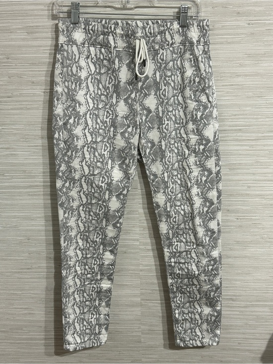 BEVY FLOG Pants - Flog Bevy Flog White Snakeskin Print Drawstring Pull On Pant Size 26 Shely Style